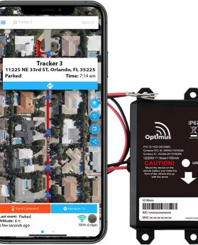 Optimus Wired GPS Tracker for Vehicles - Easy Installation on Car's Battery - Low Cost Subscription Plan Options